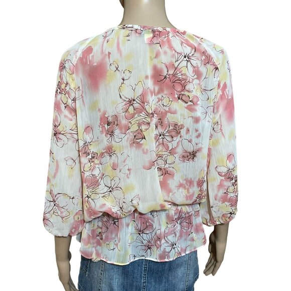 Studio Works Floral Blouse Size Medium - Picture 3 of 3